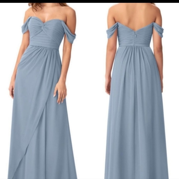 Azazie Dresses & Skirts - Azazie Millie Bridesmaid dress Dusty Blue. Style# 198836. Size A10.